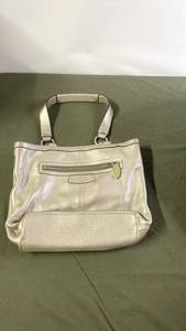 lot 106 image: Coach Leather Tote Bag with Purple Interior