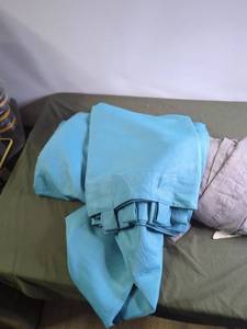 lot 164 image: Lot of Assorted Linen Tablecloths in Blue and Gray