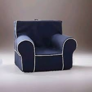 lot 178 image: Set of 2 Pottery Barn Navy Blue Childrens Chair Covers