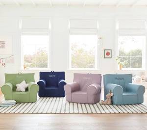 lot 179 image: Set of 4 Pottery Barn Childrens Chair Covers Various Colors