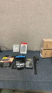 lot 208 image: 2 - Collection of Hand Tools and Repair Kits Including Ratchet Wrench Set and Chisel Set