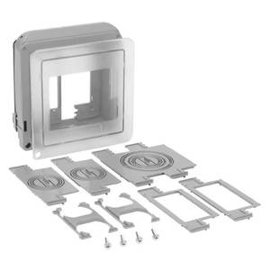 lot 22-I2025 image: Commercial Electric 2-Gang Extra Duty Non-Metallic Low Profile While-In-Use Weatherproof HorizontalVertical Receptacle Cover, Clear