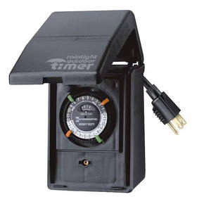 lot 29-I2025 image: Intermatic 15 Amp 24-Hour Outdoor Plug-In Heavy Duty Timer, Black