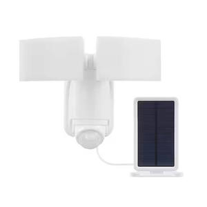 lot 42-I2025 image: Defiant 180° White Motion Sensing Security Light Solar Powered Outdoor 2-Head LED Flood Light 1400 Lumens