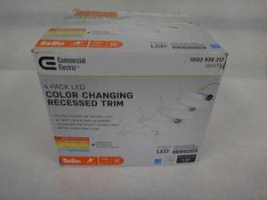 lot 44-I2025 image: Commercial Electric 56 in. Integrated LED Recessed Retrofit Light Trim with Selectable Color Temperature, (4-Pack)