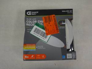 lot 63-I2025 image: Commercial Electric Ultra Slim Integrated LED 6 in Round Adj Color Temp Canless Recessed Light for Kitchen Bath Living rooms, White