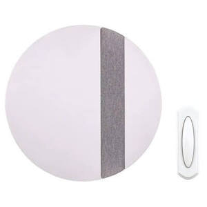 lot 66-I2025 image: Hampton Bay Wireless Battery Operated Doorbell Kit with Wireless Push Button, White with Gray Fabric
