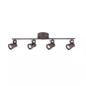 lot 83-I2025 image: Hampton Bay Mountainbrook 2 ft. 4-Light Bronze Integrated LED Fixed Track Lighting Kit with Metal Shade
