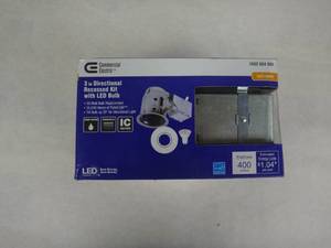 lot 101-I2025 image: Commercial Electric LED Directional 3 in. White Recessed Kit