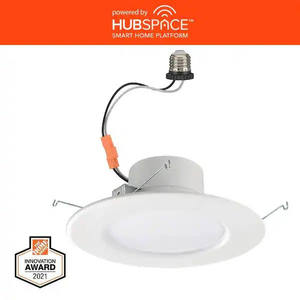 lot 102-I2025 image: Commercial Electric 5 in.6 in.Smart Integrated LED Recessed Light Trim Wireless Adjustable CCT New Construction Remodel Powered by Hubspace