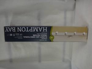 lot 106-I2025 image: Hampton Bay Kenmont 4 ft. 4-Light Brushed Nickel Integrated LED Wave Fixed Track Lighting Kit
