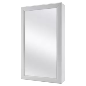 lot 113-I2025 image: Glacier Bay 15.25 in. W x 26 in. H Rectangular Framed Surface-Mount Medicine Cabinet with Mirror in Gray