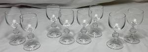 lot 184 image: Claudia Bohemian Crystal Ball Stem Cordial Glasses- set of 8