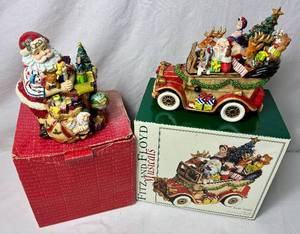 lot 117 image: Fitz and Floyd Musicals - Santa Mobile and Santa and Toys Musical