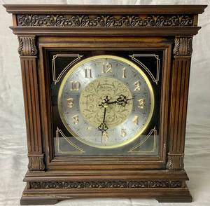 lot 56 image: Bulova Mantel Clock featuring Westminster and Whittington Chimes