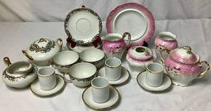 lot 85 image: Collection of 3 Small China Sets Including RW Bavaria, U.C. Limoge, and Germer Gilded Edge 4 Cups and Saucers