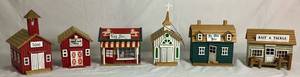 lot 53 image: Vintage Chinese-Craftsman Wind-Up Music Bank Village Set - Lot 2
