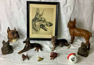 lot 87 image: Assorted Collection of Beloved Dog Pieces- Includes German Shepherd, Terrier, Boxer, and Poodle Breeds