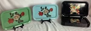 lot 99 image: Vintage MCM Metal Serving Trays - 14 Pieces 14 x 9
