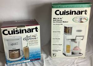lot 106 image: Cuisinart Bundle of Iced Cappuccino & Hot Espresso Maker ICAPP-4 and Mix It in Soft Serve Ice Cream Maker