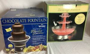 lot 110 image: Fountain Bundle - Rival Chocolate Fountain and Bella Cucina Beverage Fountain