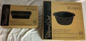 lot 101 image: Pampered Chef Stoneware Bundle - Loaf Pan and Baking Bowl - New In Box