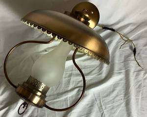 lot 80 image: MCM Hanging Light Fixture with Bronze Finished Shade