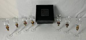 lot 135 image: Artland Splendor Collection Art Glass Cordial Glasses - set of 7