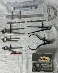 lot 163 image: Caliper, Compass and Micrometer Lot