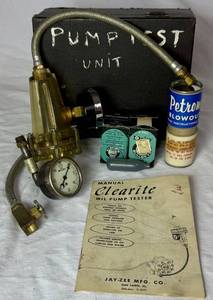 lot 169 image: Vintage Clearite Oil Pump Tester Kit Jay-Zee MFG. Co.