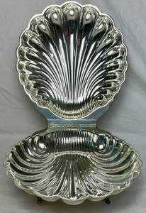 lot 215 image: Giant MCM Swan Clam Shell Silverplated Serving Dish