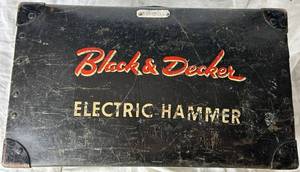 lot 271 image: Vintage Black & Decker Electric Hammer with Case and Attachments