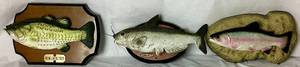 lot 274 image: Three Talking Fish Mounts by Gemmy Industries