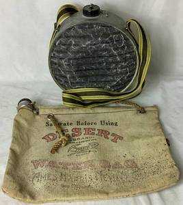 lot 273 image: Vintage Desert Brand Water Bag and Oasis 4 Qt Canteen