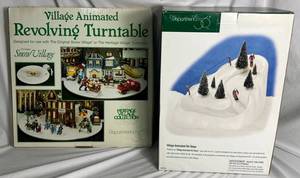 lot 228 image: Department 56 Village Animated Revolving Turntable and Village Animated Ski Slope