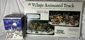 lot 226 image: Department 56 Village Animated Track and Up, Up & Away (Animated Reindeer and Sleigh)