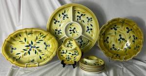 lot 207 image: Entertaining Set by Marketplace - Olive and Pit Pattern Made in Italy