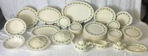 lot 130 image: Vintage Harker Pottery Royal Gadroon Ivy Pattern Dinnerware Set