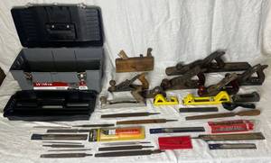 lot 147 image: Various Planers, Files Surforms and Wood Antique Planer