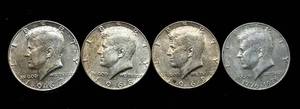 1967, 1968, 1969, 1976-D Kennedy Half Dollars