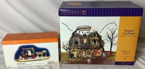 lot 286 image: Snow Village Halloween Department 56 Haunted Fun House Halloween Gift Set and Halloween Hayride
