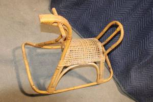 lot 29 image: Vintage Rattan Childrens Rocking Chair