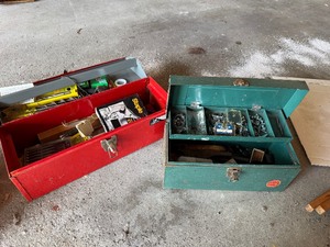 lot 108 image: Lot of (2) Vintage Tool Boxes & Contents