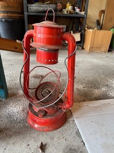 lot 110 image: Red Vintage Lantern