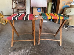 lot 118 image: Lot of (2) Vintage Camp Stools