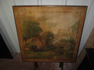 lot 9 image: Vintage Wood square folding table w...