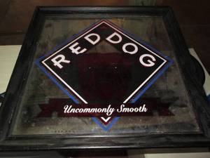 Red Dog Beer framed Mirror bar wall...