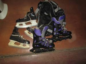 lot 22 image: Bauer mens 7 hockey skates and Str...