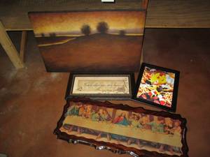 lot 25 image: Vintage The Last Supper wall plaq...