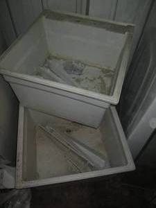 lot 64 image: (2) unused Plastic utility sinks wi...